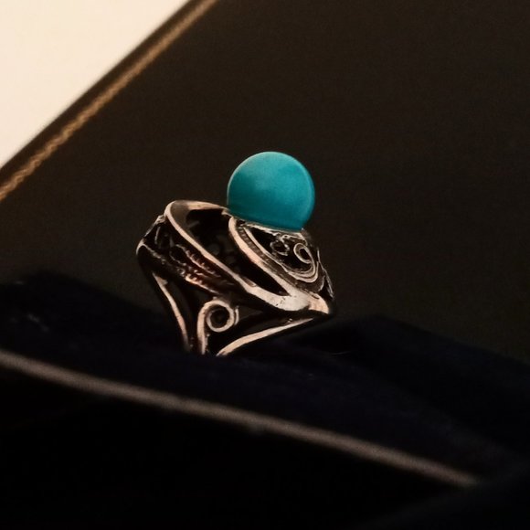 🎁FREE GIFT INCLUDED 🎁NWOT Vintage Ring Turquoise Blue Color Fashion Jewelry - Picture 9 of 11